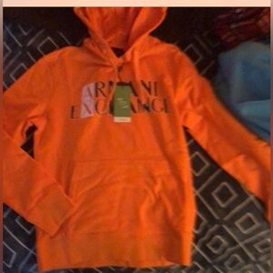 Armani Exchange Orange Logo Hoodie